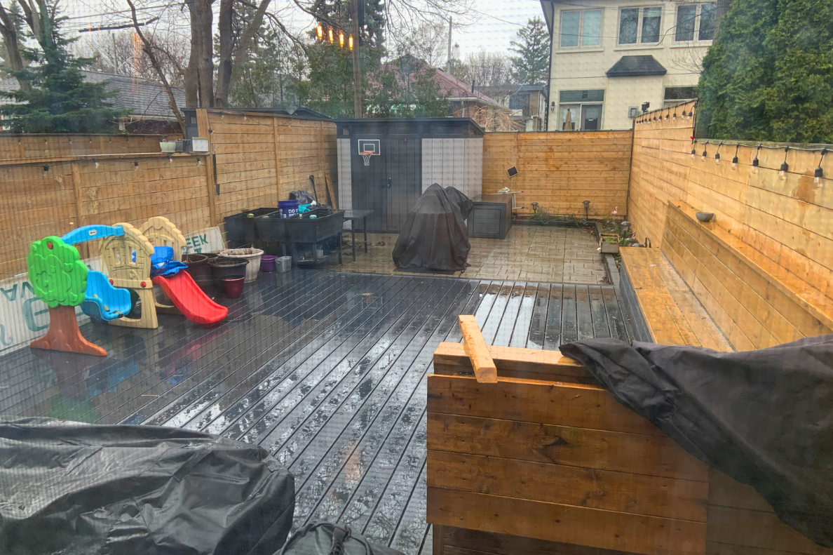 Elevate your Toronto Sale – rear yard before decluttering, rearranging, and lite staging