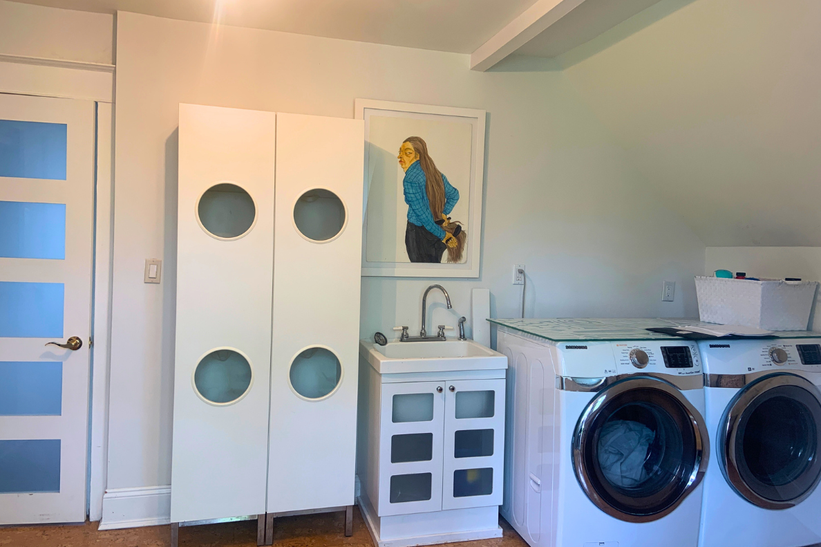 Elevate your Toronto Sale – child’s bedroom before staging and reconfiguring washer and dryer